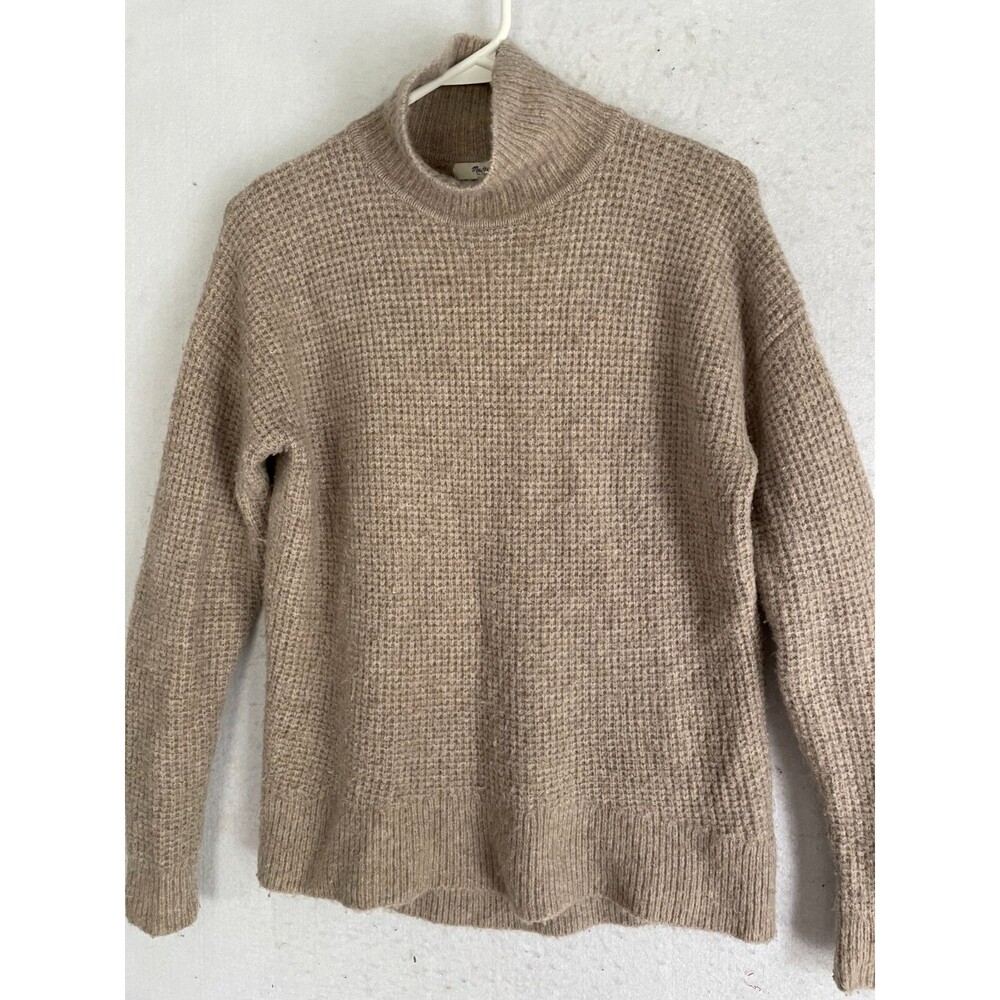 Madewell Sweater Women's sz S Long Sleeve Merino Wool Alpaca Soft warm Beige